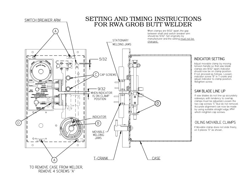 RWA Butt Welder Service Manual