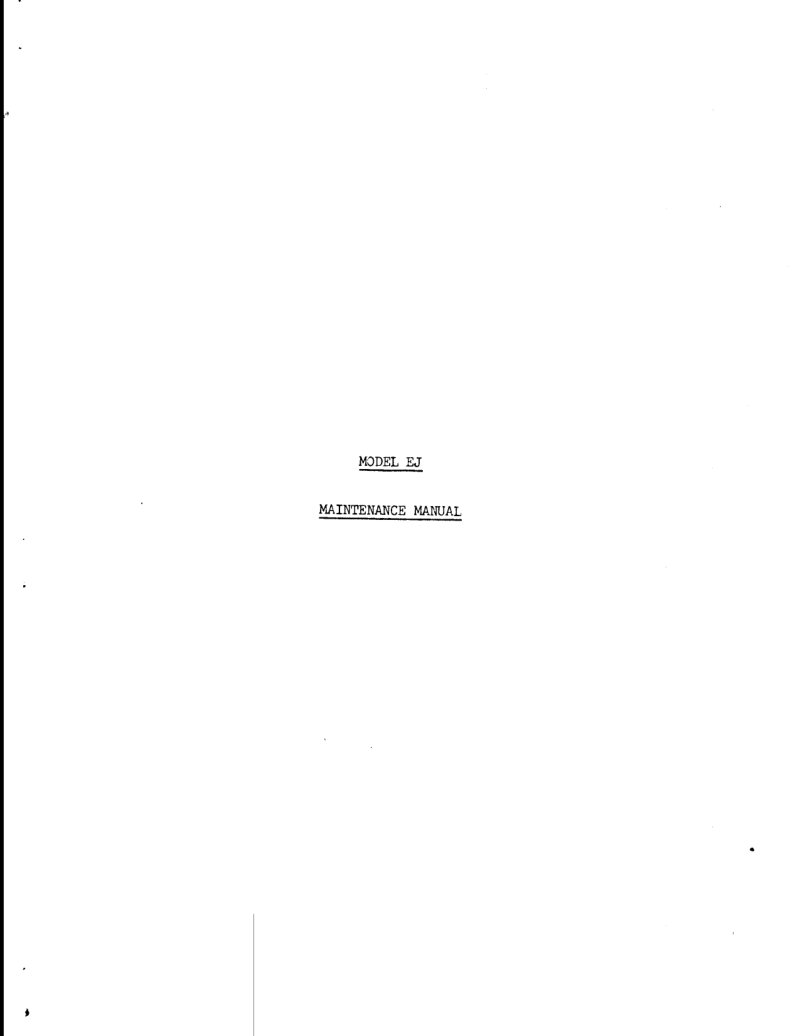 Model EJ Valve Seat Grinder Maintenance Manual