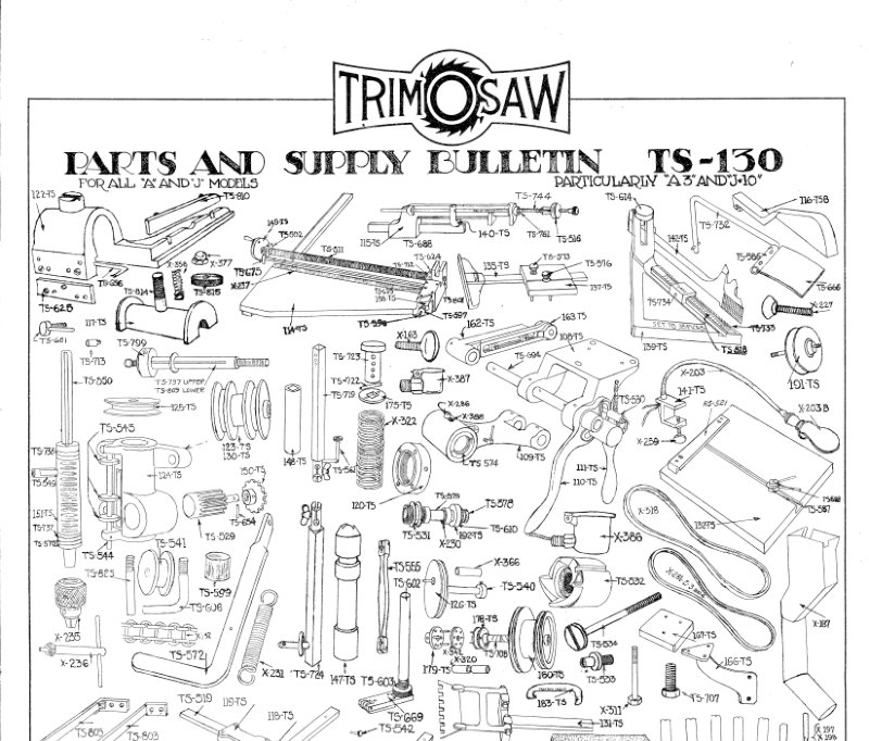 Trim-O-Saw TS-130 Parts List
