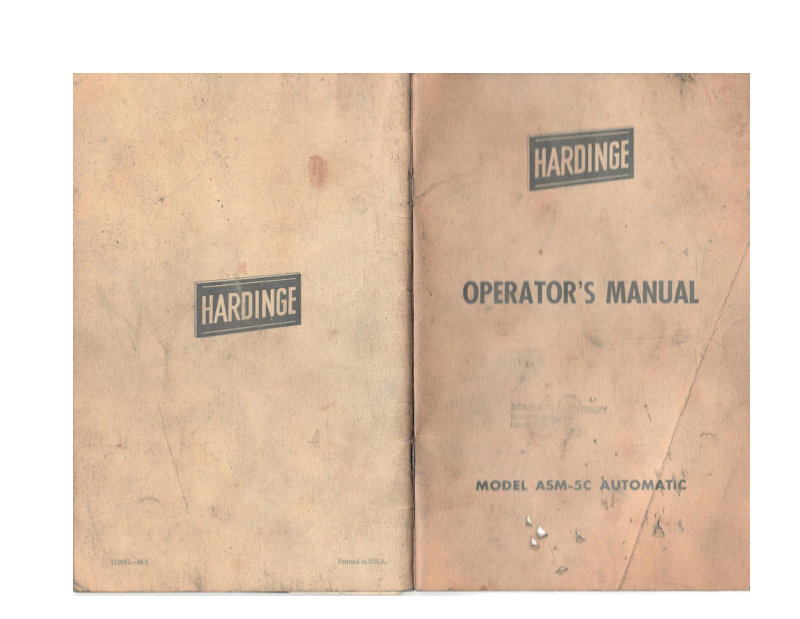 ASM-5C Automatic Screw Machine Operator's Manual