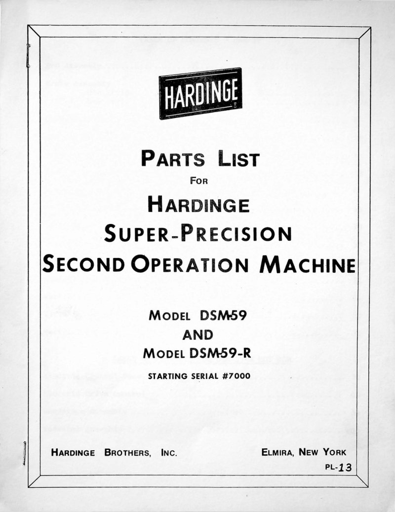 DSM-59 and DSM-59-R Parts List