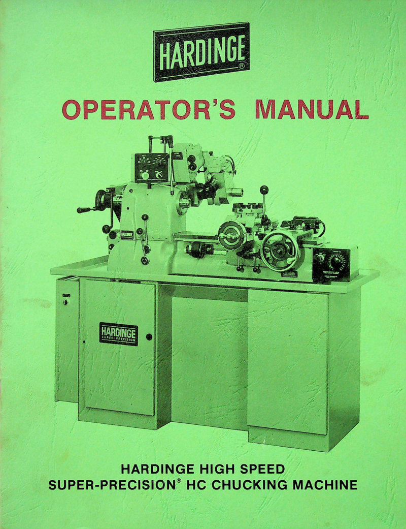 HC Super-Precision Chucking Machine Operator's Manual