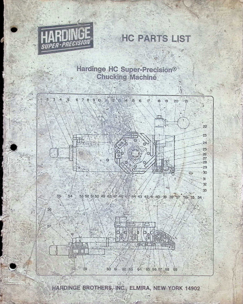 HC Super-Precision Chucking Machine Parts List