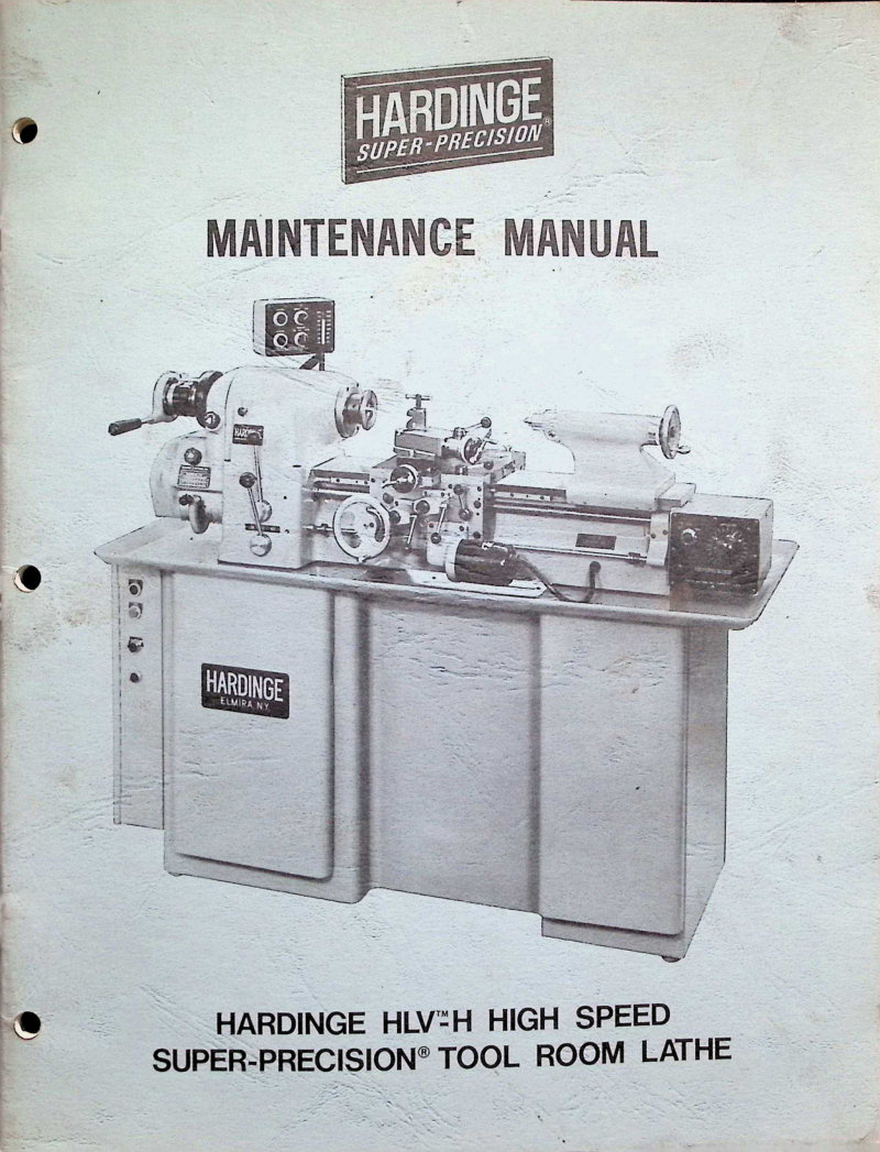 Hardinge HLV-H Maintenance Manual