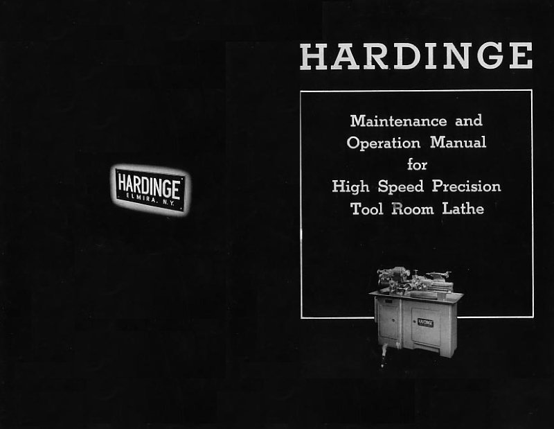 Hardinge TL Lathe Maintenance and Operation Manual