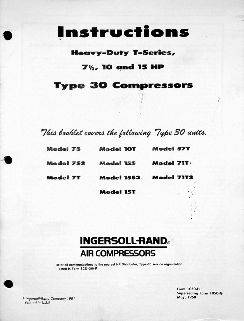 Type 30 Compressors T-Series Instructions