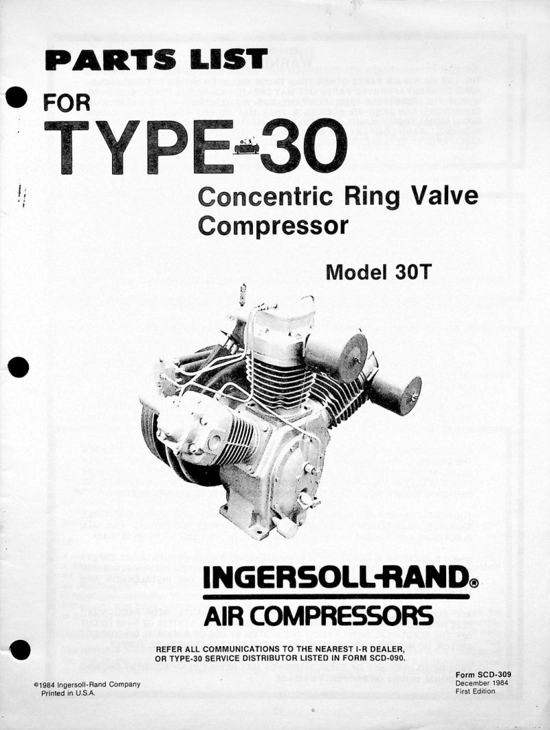 Type 30 Model 30T Parts List