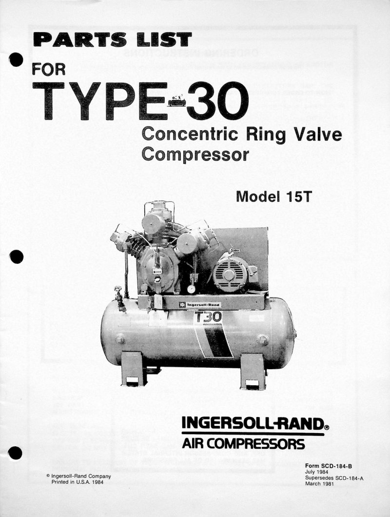 Type-30 Model 15T Compressor Parts List