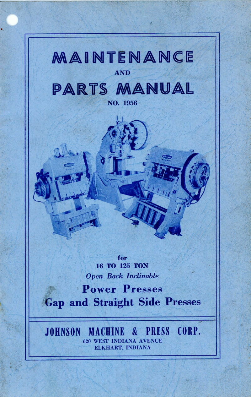 Maintenance and Parts Manual No. 1956