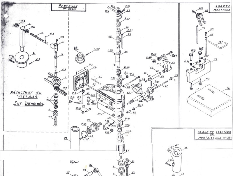 Drill Press 3800 Parts List