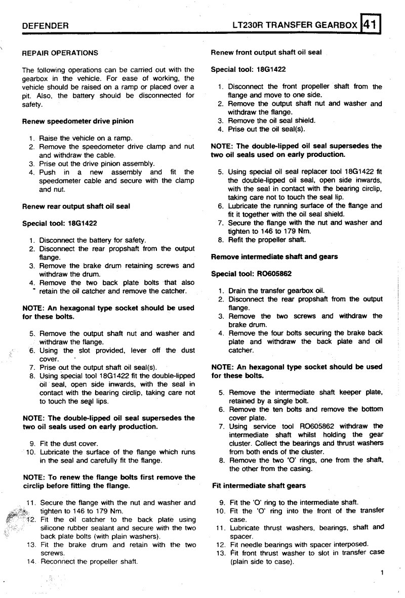 LT230R Transfer Gearbox Repair Operations Manual