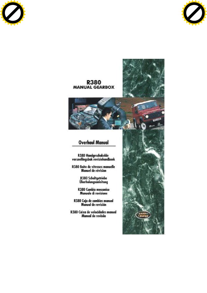 R380 Manual Gearbox Overhaul Manual