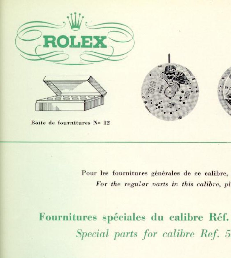 Rolex Caliber 520 Selfwinding Movement Parts List