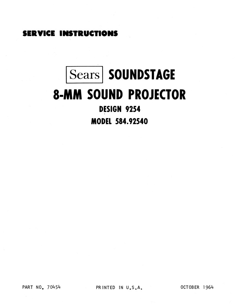 SEARS - sears projector soundstage9254